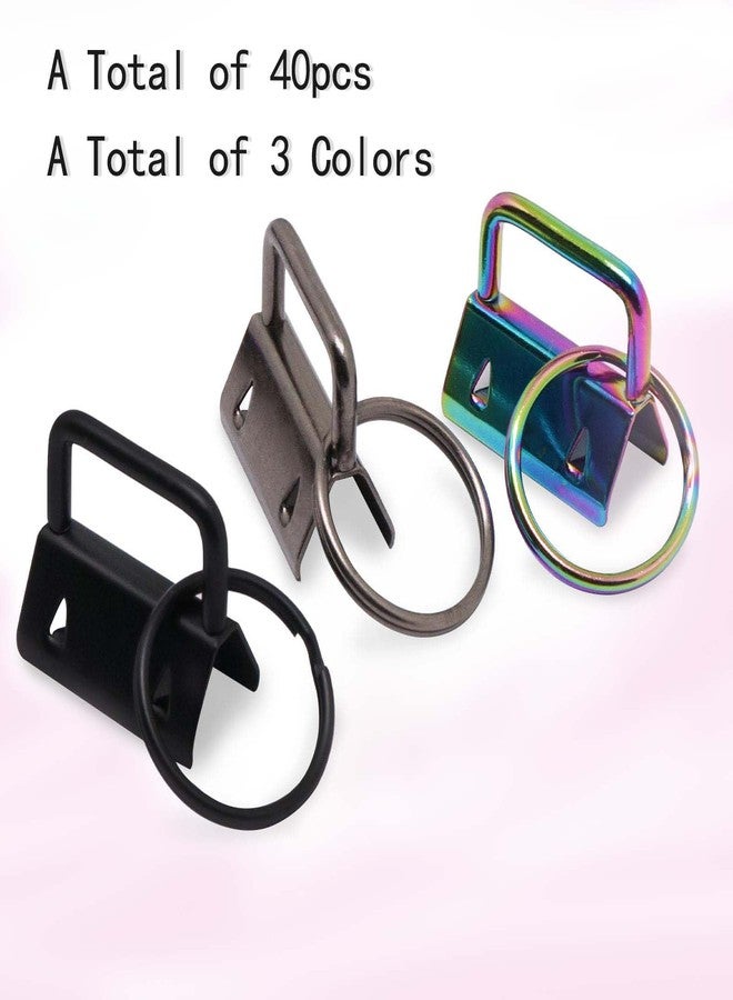 GDFYMI Key Fob Hardware, 40Pcs 1 Inch Keychain Hardware with Split Ring for Keychain Wristlet, Key Lanyard, Crafts DIY Supplies for Gifts - 3 Colors - Image 4
